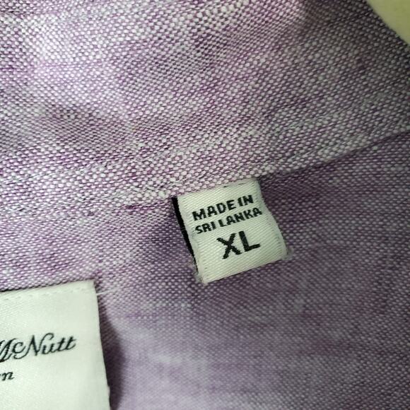 Murano Men's Baird McNutt Linen Slim Fit Button Front Purple Shirt Size XL - Picture 4 of 7